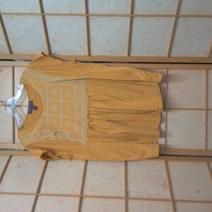 Gloria Vanderbilt Burnt Orange Embroidered Top Size XXL